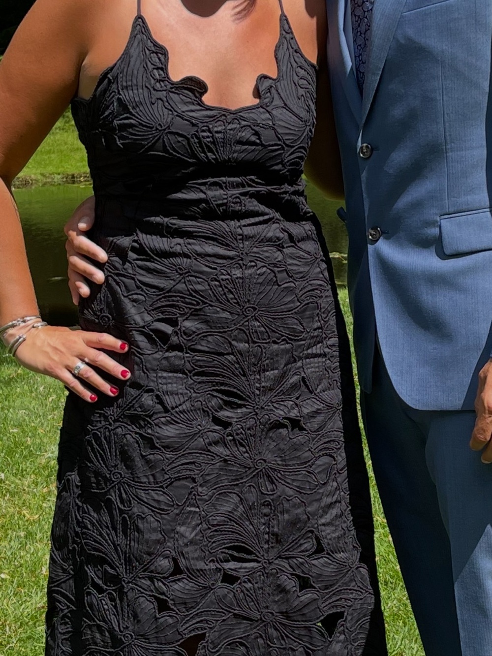 H&M Black Lace Midi Dress